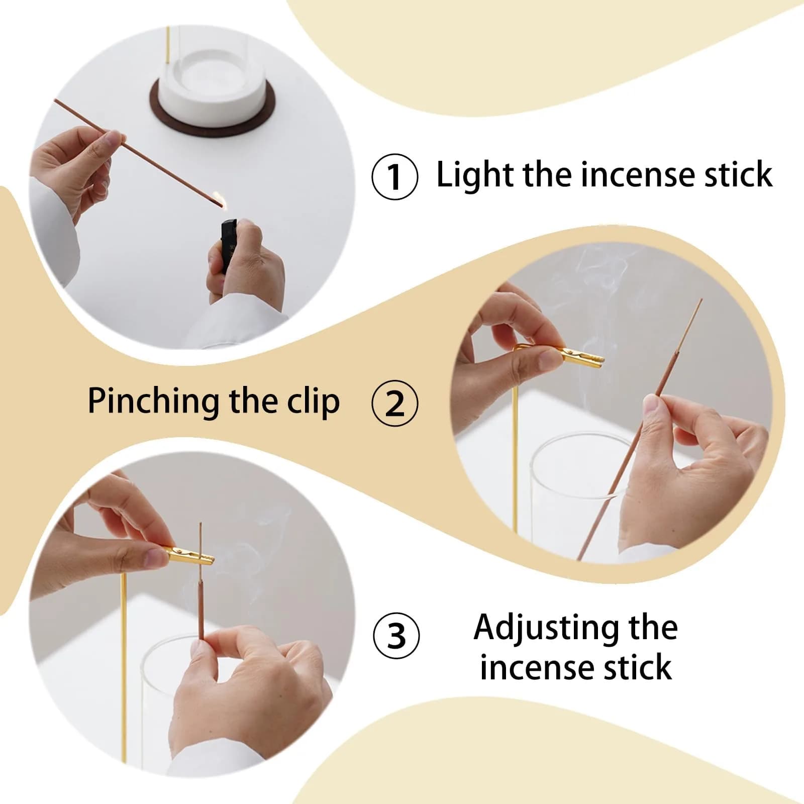CEREMONY Ceramic Incense Holder with Glass Ash Catcher & 20 Sticks | 27.6 cm (10.9 in) Height - view 6