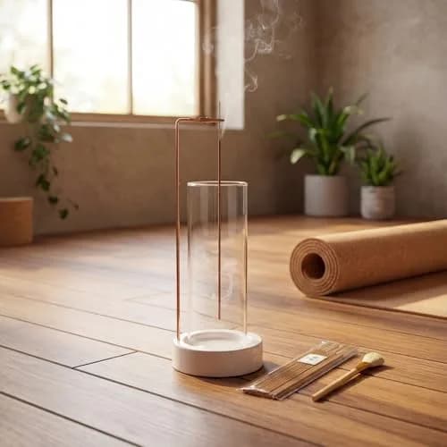 CEREMONY Ceramic Incense Holder with Glass Ash Catcher & 20 Sticks | 27.6 cm (10.9 in) Height thumbnail 9
