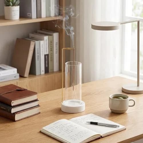 CEREMONY Ceramic Incense Holder with Glass Ash Catcher & 20 Sticks | 27.6 cm (10.9 in) Height thumbnail 2