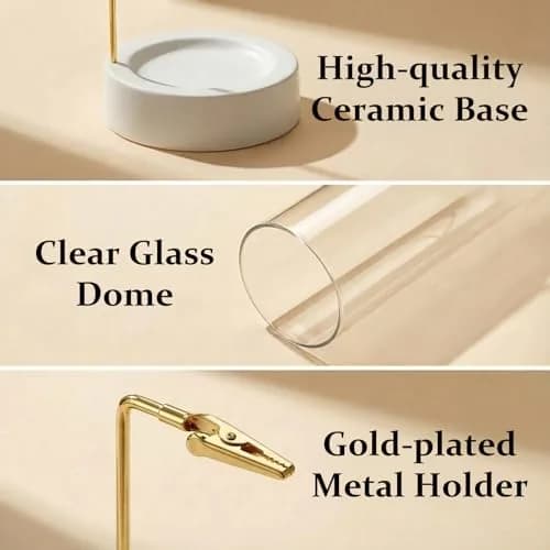 CEREMONY Ceramic Incense Holder with Glass Ash Catcher & 20 Sticks | 27.6 cm (10.9 in) Height thumbnail 3