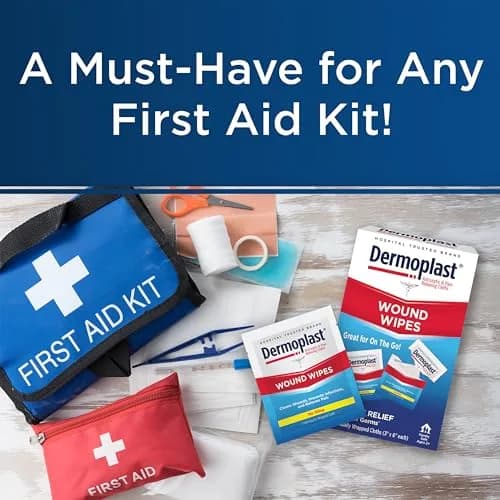 Dermoplast Wound Wipes, Antiseptic First Aid Cloths, 10 Count | No-Sting, Pain-Relief, Portable First Aid thumbnail 6