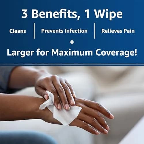 Dermoplast Wound Wipes, Antiseptic First Aid Cloths, 10 Count | No-Sting, Pain-Relief, Portable First Aid thumbnail 3