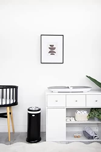 Ubbi Stainless Steel Diaper Pail No Special Bag Odor-Locking Matte Black | Nursery Essential thumbnail 6