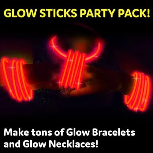 PartySticks Red Glow Sticks 100 Count | 8 Inch Glow in The Dark Light Up Sticks for Parties & Decorations thumbnail 4
