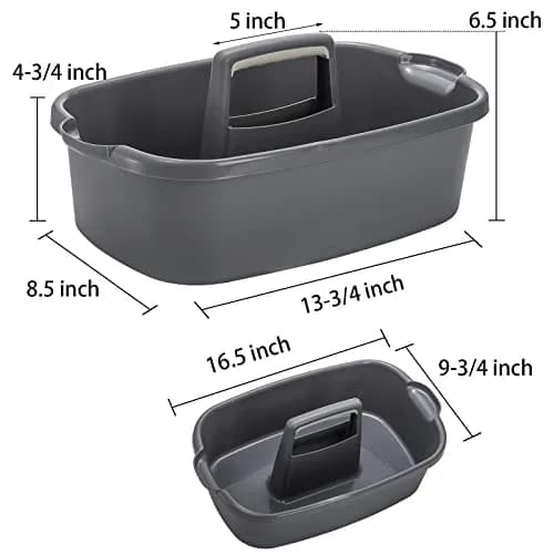 TOPZEA 2 Pack Large Plastic Cleaning Caddy with Handle | Holds 8+ Spray Bottles & Tools thumbnail 2