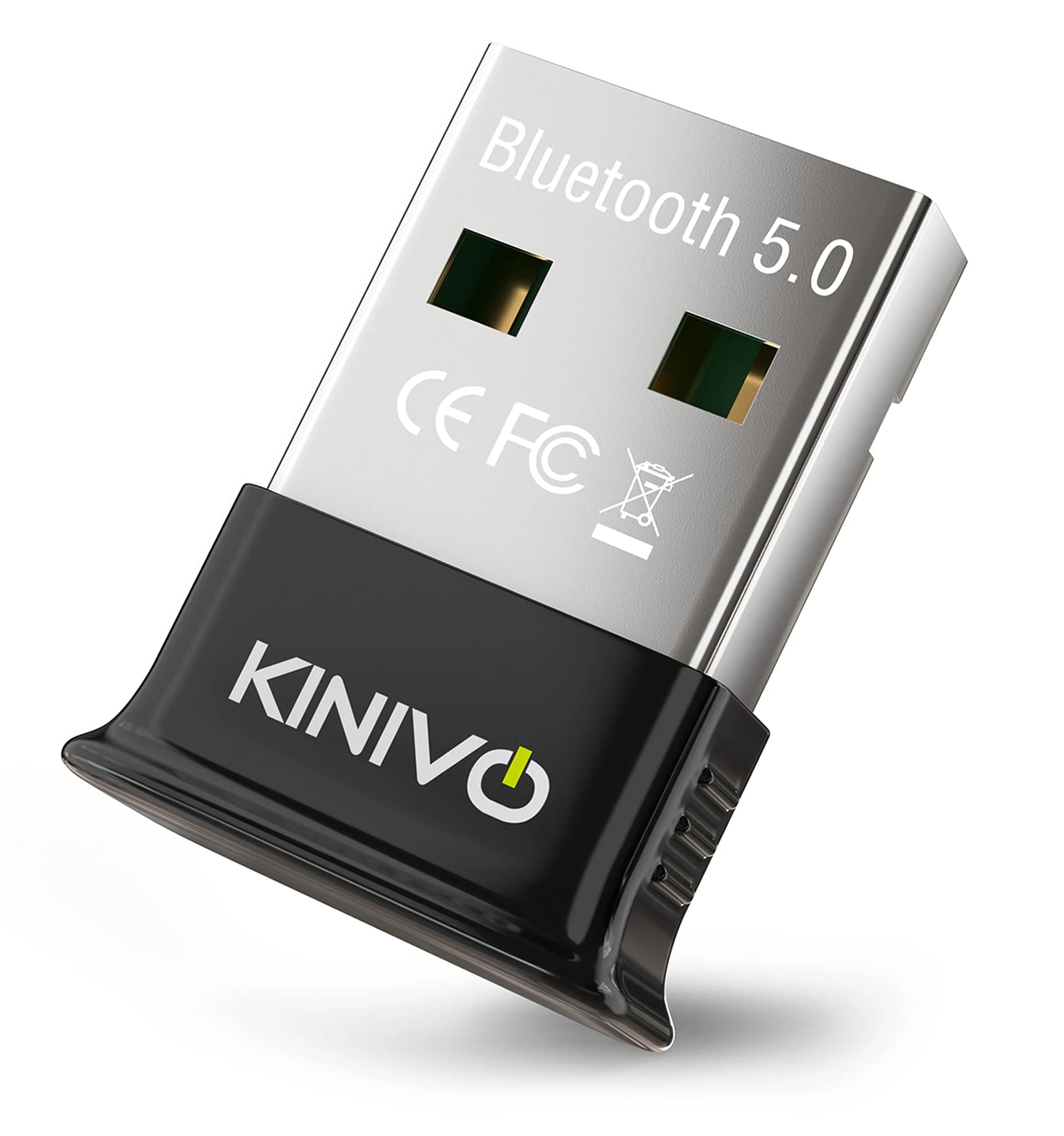 Kinivo BTD400 USB Bluetooth 4.0 Adapter Dongle | Low Energy, 10m Range, Windows/Linux Compatible — Black