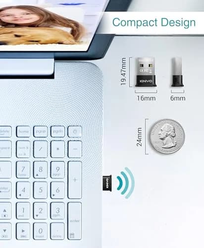Kinivo USB Bluetooth Adapter for PC (BT5.0, Plug & Play Wireless Dongle Receiver for Ubuntu, Windows 11/10/8.1) – Works with Laptops, Headsets, Speakers, Mouse, Keyboard, Printers, Gaming Controllers thumbnail 8