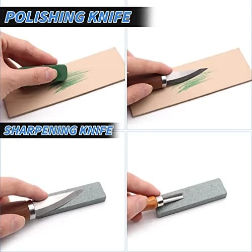 VIBRATITE Wood Carving Kit, 19 PCS Beginner Whittling Tools with Black Walnut Handles | Includes Sharpening Stone & Leather Strop thumbnail 3