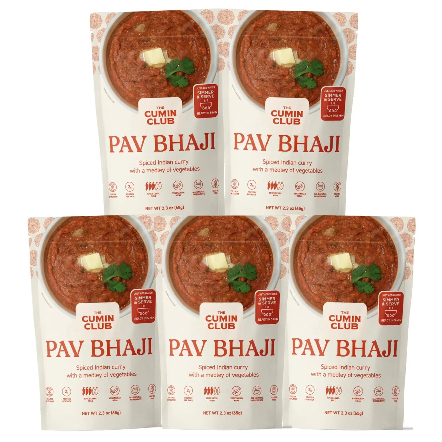 the cumin club Pav Bhaji Pack of 5 | Authentic Indian Street Food in Minutes thumbnail 1