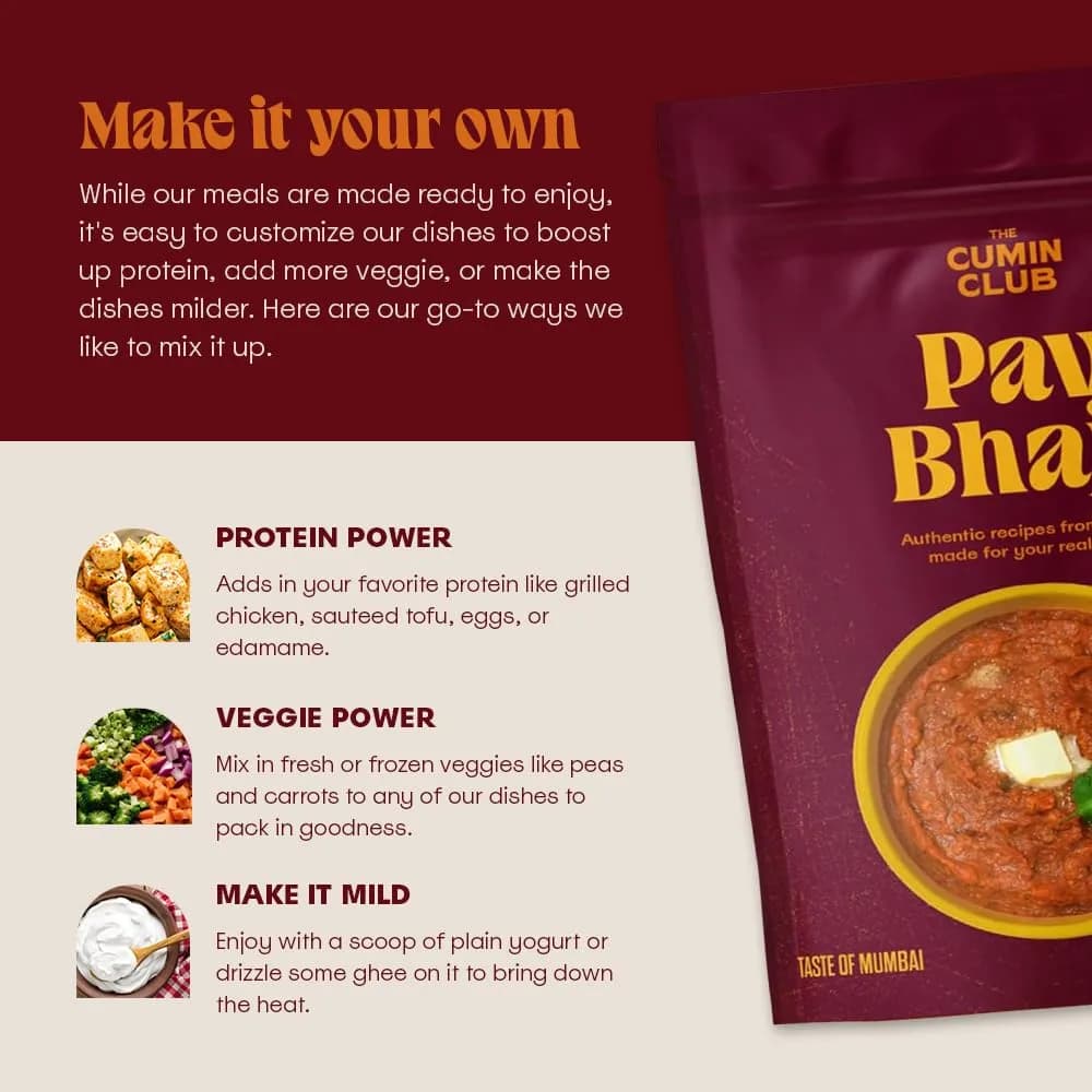 the cumin club Pav Bhaji Pack of 5 | Authentic Indian Street Food in Minutes thumbnail 6