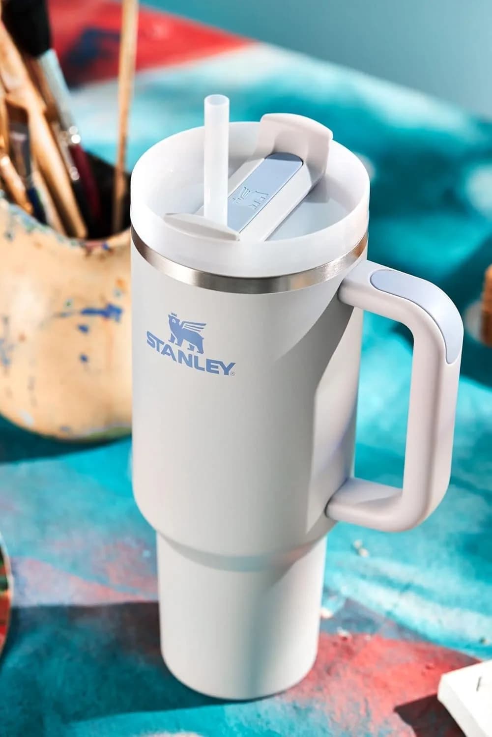 STANLEY Quencher H2.0 FlowState Tumbler 40 oz Fog | Vacuum Insulated Stainless Steel Travel Cup with Handle - view 2