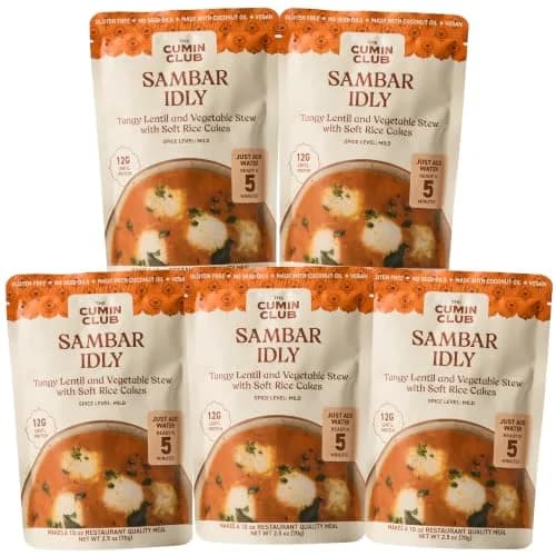 the cumin club Sambar Idly 5 Pack | Authentic Chennai-Style Indian Meal Ready in 5 Min thumbnail 1