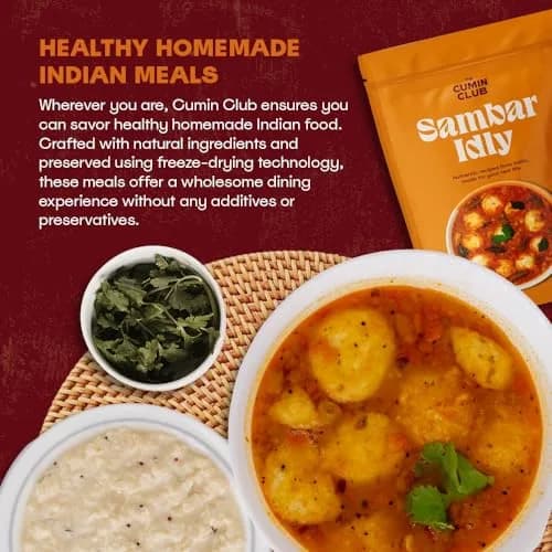 the cumin club Sambar Idly 5 Pack | Authentic Chennai-Style Indian Meal Ready in 5 Min thumbnail 7