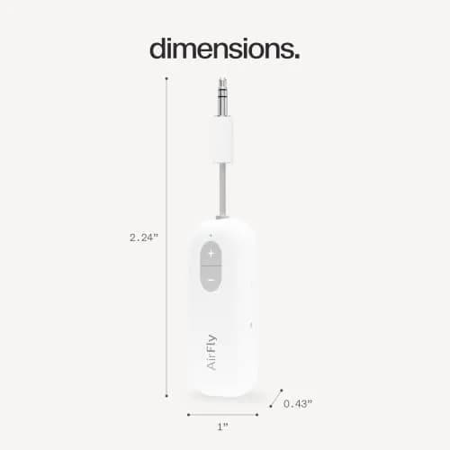 Twelve South AirFly SE Bluetooth Wireless Audio Transmitter Adapter White | Connect AirPods to Airplanes & Gym Equipment thumbnail 9
