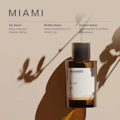 Scentify Miami Aroma Oil Refill 100ml | Luxurious Diffuser Oil with Cashmere & Coconut Notes thumbnail 3