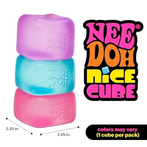 Schylling NeeDoh Nice Cube - Sensory Squeeze Toy with Super Solid Squish - 2.25" Cube - Color May Vary (Pack of 1) thumbnail 3
