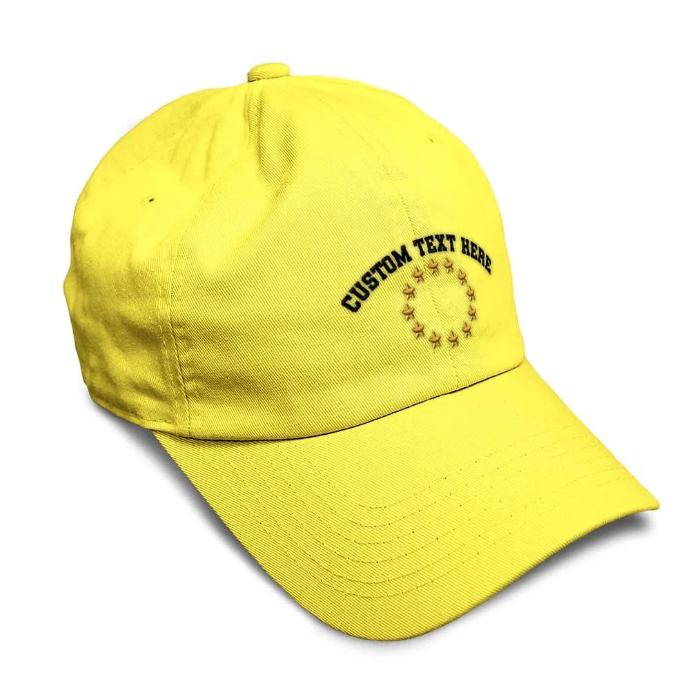 Speedy Pros Custom Soft Baseball Hat Embroidered EU Seal | Cotton Yellow, Adjustable Fit