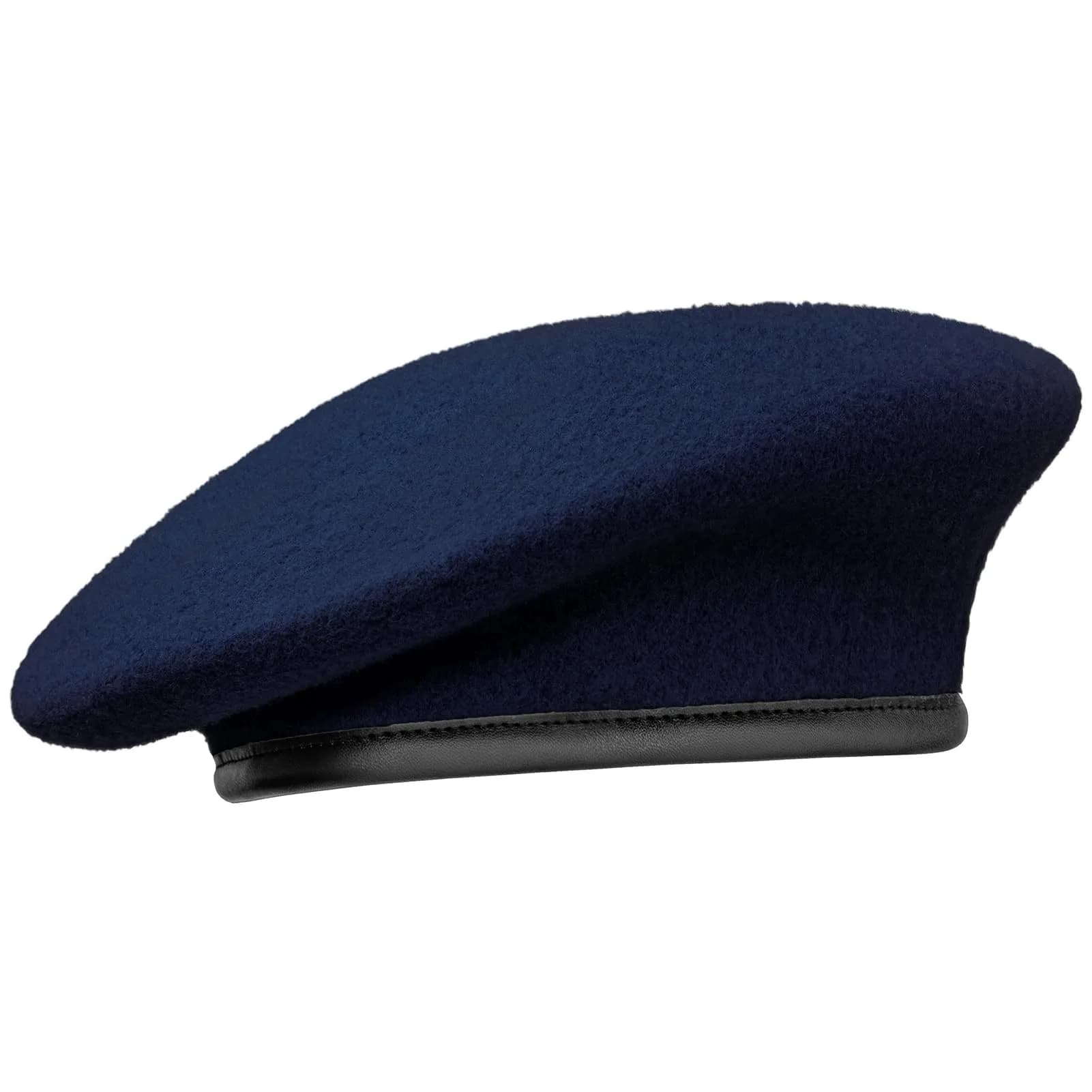 Gajaous British Military Beret Navy Blue | 100% Wool, Adjustable Fit, Leather Sweatband — Navy Blue