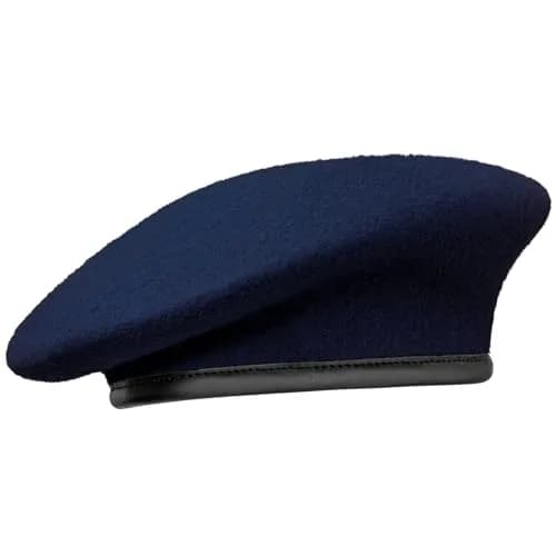 Gajaous British Military Beret Navy Blue | 100% Wool, Adjustable Fit, Leather Sweatband thumbnail 1