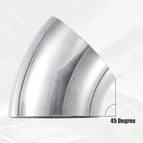 X AUTOHAUX 2pcs OD 2.5 Inch 45 Degree Exhaust Elbow Pipe | Durable Stainless Steel, Universal Fit thumbnail 5