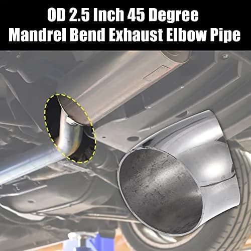 X AUTOHAUX 2pcs OD 2.5 Inch 45 Degree Exhaust Elbow Pipe | Durable Stainless Steel, Universal Fit thumbnail 2