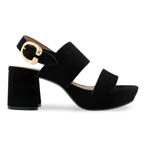 Aerosoles Camera Black Suede 11 B (M) | Platform Heel, Cushioned Insole, Buckled Strap, Supportive Comfort thumbnail 8