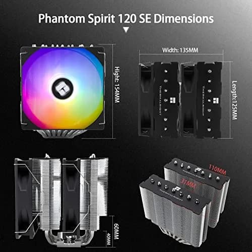 Thermalright PS120SE ARGB CPU Air Cooler 154mm Height | Dual 120mm PWM Fans, 7 Heatpipes, LGA1700/AM5 Compatible thumbnail 5