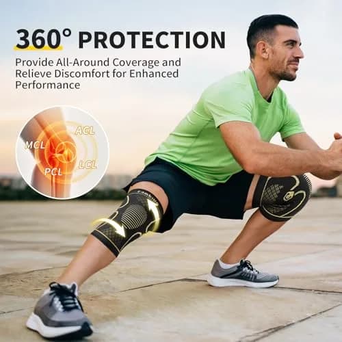 CAMBIVO Copper Knee Braces for Men and Women (2-Pack, Large) | FDA Approved Orthopedic Support thumbnail 5