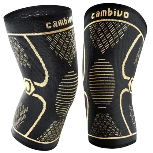 CAMBIVO Copper Knee Braces for Men and Women (2-Pack, Large) | FDA Approved Orthopedic Support thumbnail 1