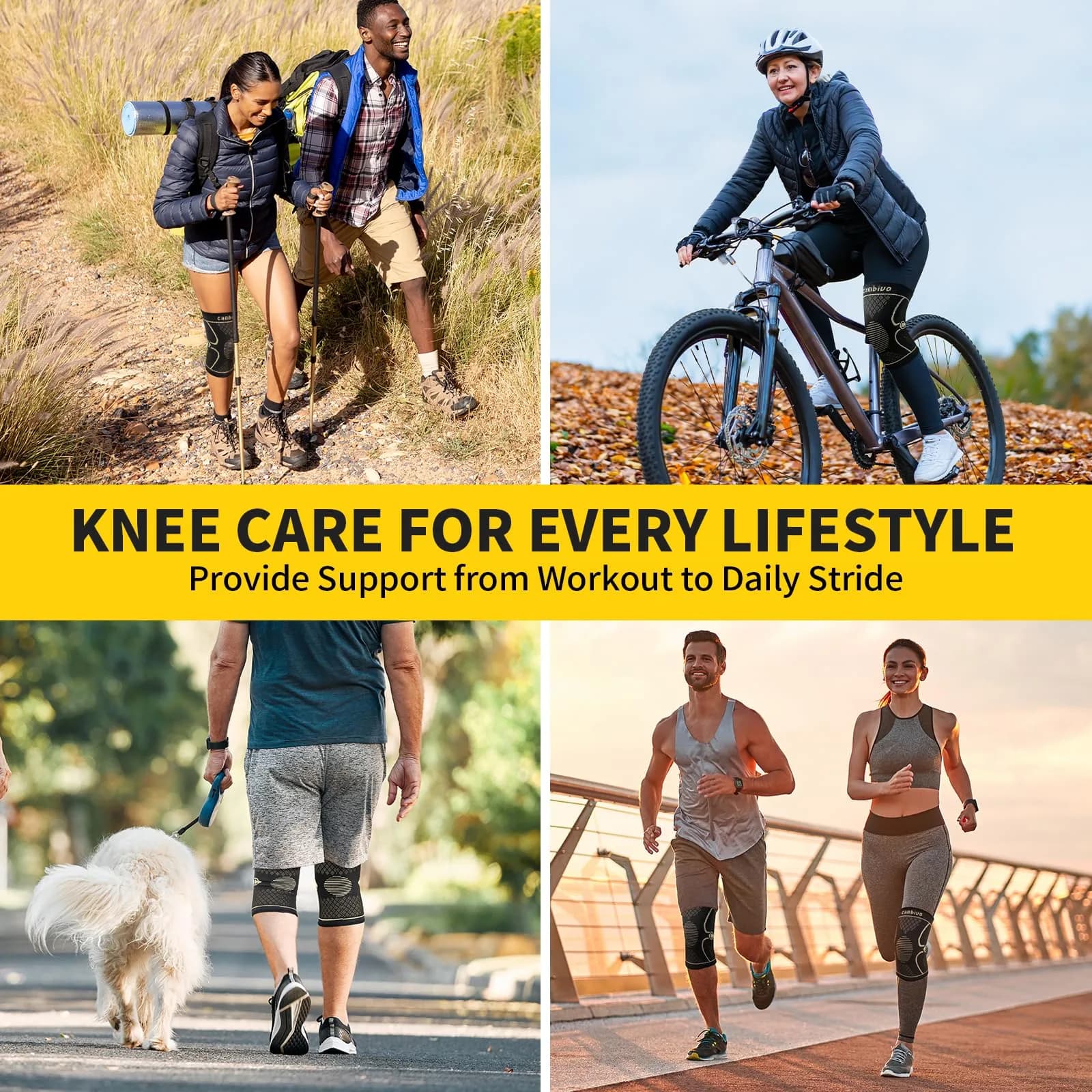 CAMBIVO Copper Knee Braces for Men and Women (2 Pack) - Medium | FDA Approved Orthopedic Brace for Arthritis, Sports & Recovery - view 6