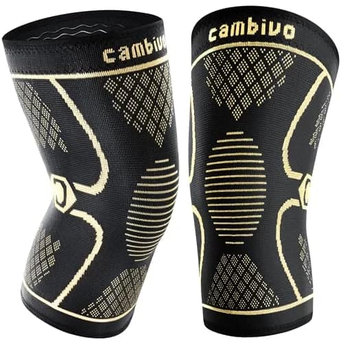 CAMBIVO Copper Knee Braces for Men and Women (2 Pack) - Medium | FDA Approved Orthopedic Brace for Arthritis, Sports & Recovery thumbnail 1