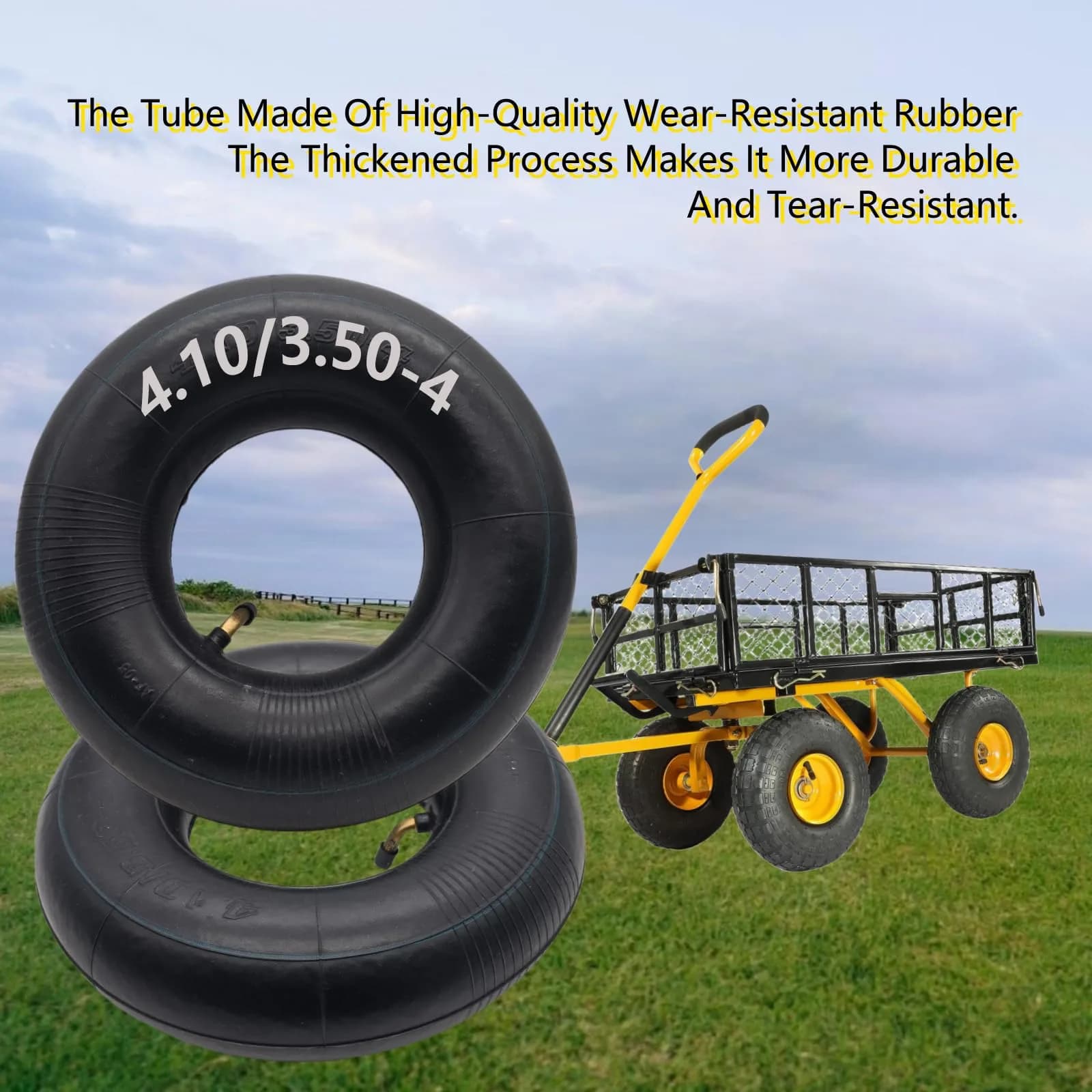 Swagnaz 4.10/3.50-4 Inner Tube | 2-Pack, 10-inch Diameter, 4.1-inch Width - view 4