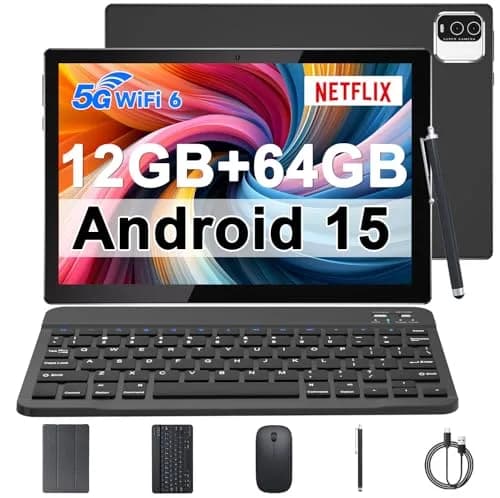 IWEGGO Android 15 Tablet 10.1 Inch 12GB RAM 64GB ROM Black | 1.8GHz Quad-Core Processor, 1280x800 IPS HD thumbnail 1
