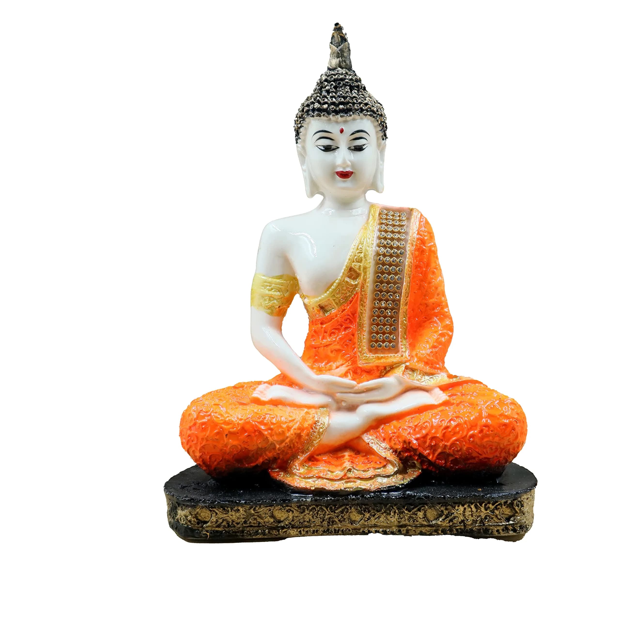 JAIPUR ACE Meditating Buddha Polyresin Idol Showpiece 10cm (3.94in) | Classic Home Decor Figurine for Living Room, Office - view 3