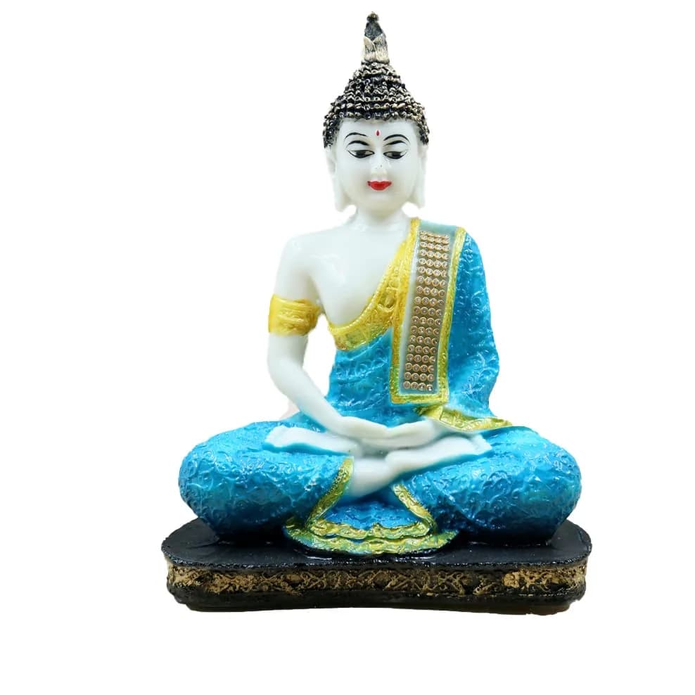 JAIPUR ACE Meditating Buddha Polyresin Idol Showpiece 13cm (5in) | Classic Design Home Decor Figurine thumbnail 2