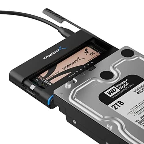 SABRENT USB-C M.2 NVMe + 2.5/3.5in SATA SSD/HDD Adapter (DS-UCMH) 40g (1.4oz) | Tool-Free Cloning & 10Gbps Transfer thumbnail 1