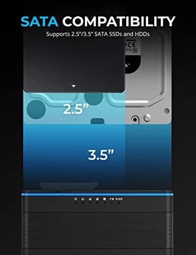 SABRENT USB-C M.2 NVMe + 2.5/3.5in SATA SSD/HDD Adapter (DS-UCMH) 40g (1.4oz) | Tool-Free Cloning & 10Gbps Transfer thumbnail 4