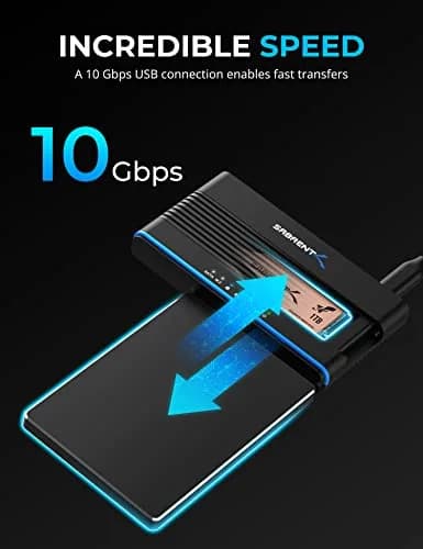 SABRENT USB-C M.2 NVMe + 2.5/3.5in SATA SSD/HDD Adapter (DS-UCMH) 40g (1.4oz) | Tool-Free Cloning & 10Gbps Transfer thumbnail 5
