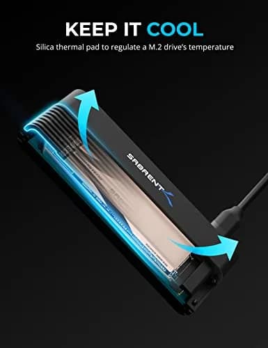 SABRENT USB-C M.2 NVMe + 2.5/3.5in SATA SSD/HDD Adapter (DS-UCMH) 40g (1.4oz) | Tool-Free Cloning & 10Gbps Transfer thumbnail 6