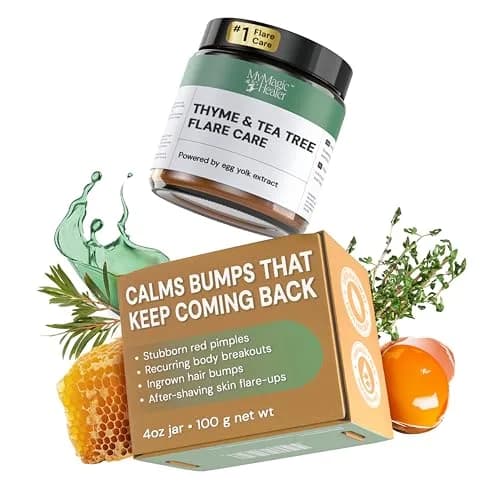 MyMagicHealer Thyme & Tea Tree Flare Care Multipurpose Salve 118ml (4 oz) | Soothes Razor Bumps, Ingrown Hairs & Textured Skin thumbnail 1