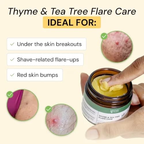 MyMagicHealer Thyme & Tea Tree Flare Care Multipurpose Salve 118ml (4 oz) | Soothes Razor Bumps, Ingrown Hairs & Textured Skin thumbnail 2