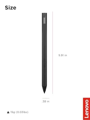 Lenovo Precision Pen 2 Stylus for Laptops - 4096 Pressure Levels, USB-C Charging, Iron Grey | Natural Sketching and Note-Taking thumbnail 7