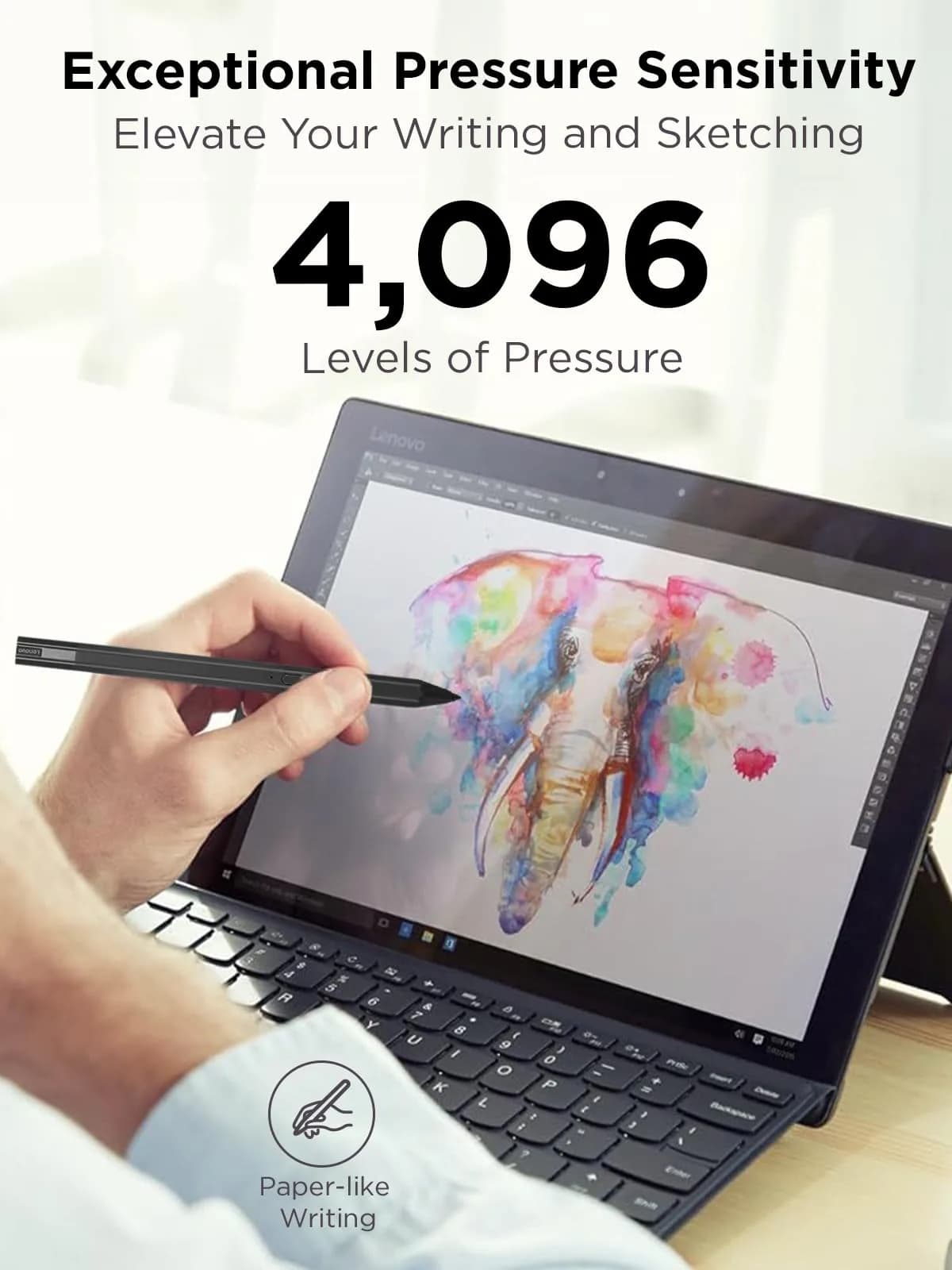 Lenovo Precision Pen 2 Iron Grey with Tilt Recognition & USB-C Charging - view 4
