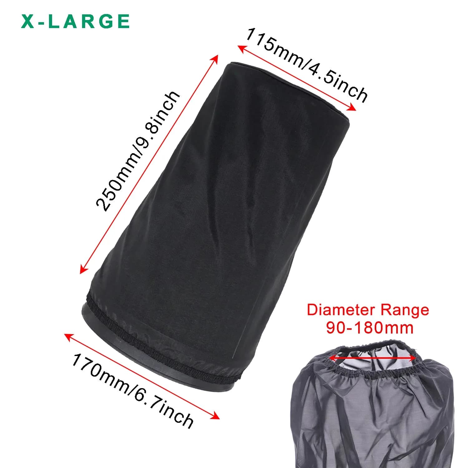 RIAYOOE Performance Air Filter Cover Sock XL — Dust & Water Protection for High Flow Intake - view 3