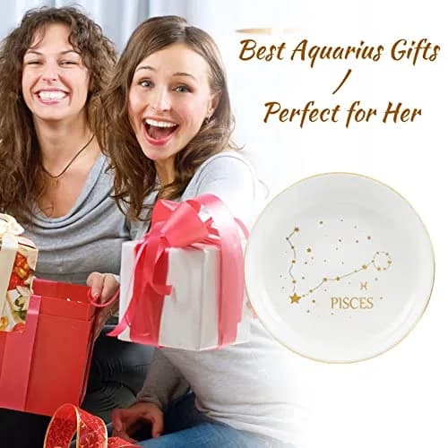 Homlouue Pisces Zodiac Ring Dish 10.9cm (4.3") | Ceramic Astrology Jewelry Organizer Tray for Women Girls thumbnail 6