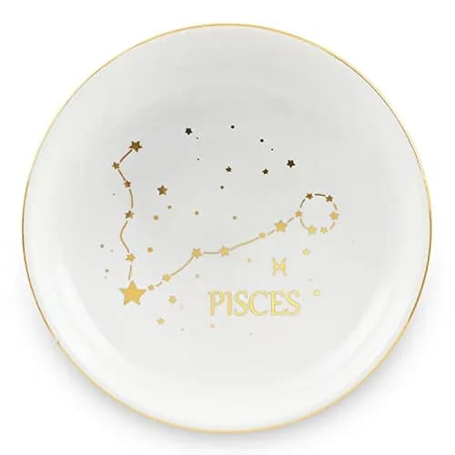 Homlouue Pisces Zodiac Ring Dish 10.9cm (4.3") | Ceramic Astrology Jewelry Organizer Tray for Women Girls thumbnail 1