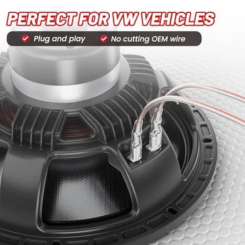 RED WOLF 4 PCS Car Door Speaker Wiring Harness Adapter for VW 1999-2019 | Copper & PVC, Easy Plug & Play thumbnail 3