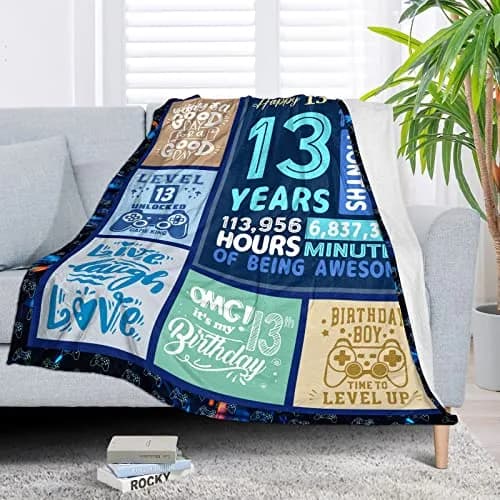 SIKLTY 13th Birthday Throw Blanket 152cm x 127cm | Official Teenager Gamer Gift thumbnail 3
