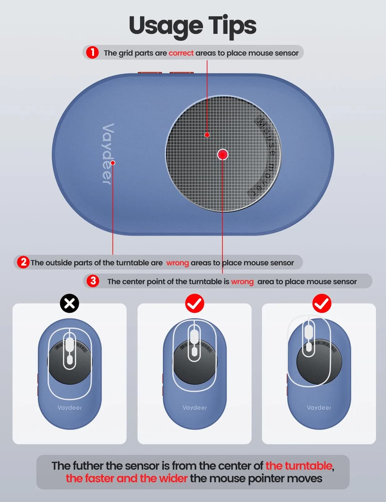 Vaydeer Air 3 Mouse Jiggler with Adjustable Timer, Dark Blue | Keeps Computer Active - view 5