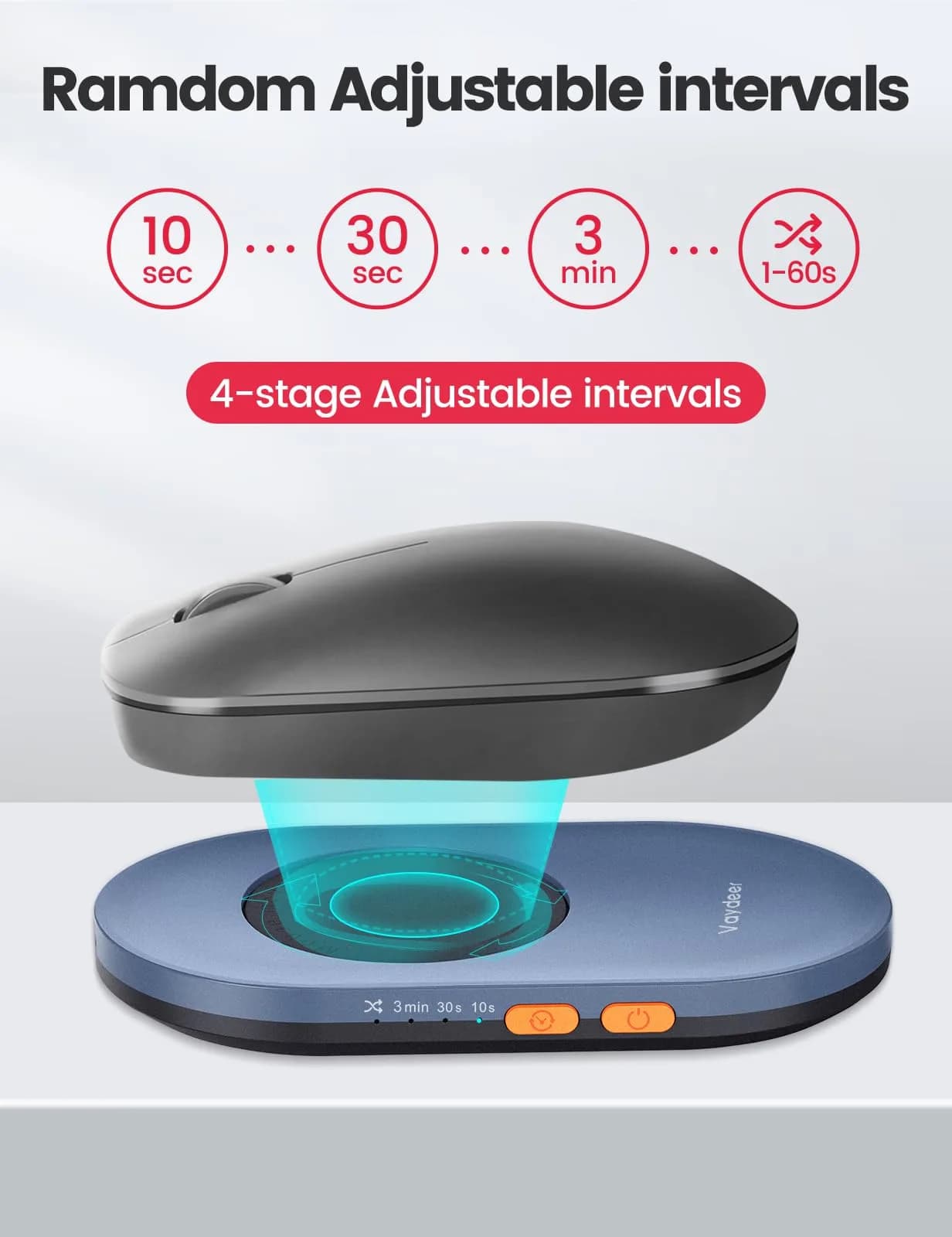 Vaydeer Air 3 Mouse Jiggler with Adjustable Timer, Dark Blue | Keeps Computer Active - view 3